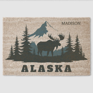 Custom Name & Text ALASKA Fiber Doormat
