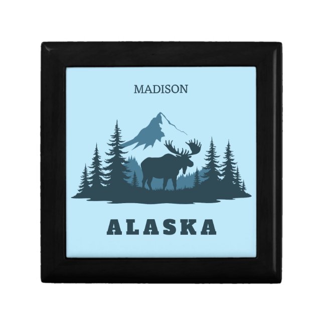 Custom Name & Text ALASKA Gift Box (Front)