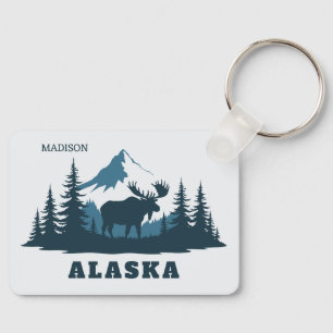 Custom Name & Text ALASKA Keychain