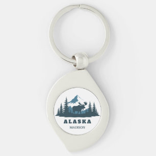 Custom Name & Text ALASKA Keychain