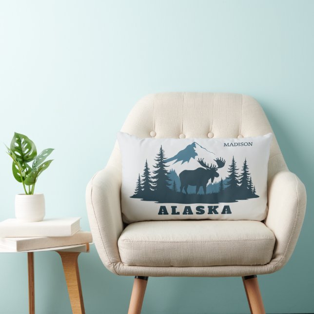 Custom Name & Text ALASKA Lumbar Pillow (Chair)