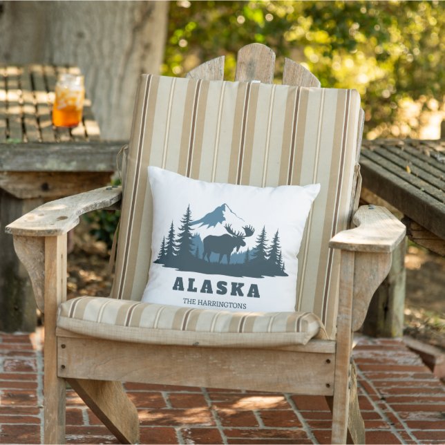 Custom Name & Text ALASKA Outdoor Pillow (Chair)