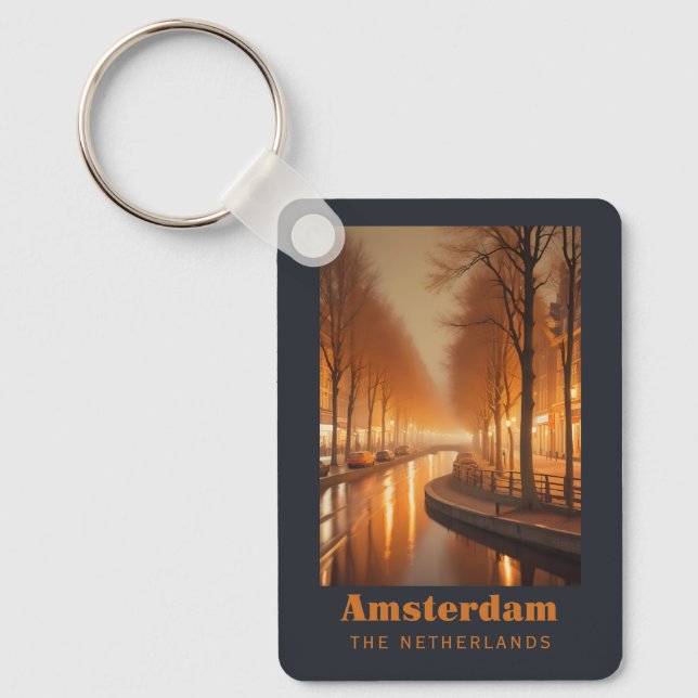 Custom Name / Text Amsterdam Keychain (Front)