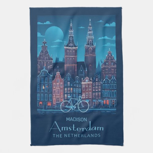 Custom Name  Text Amsterdam Kitchen Towel