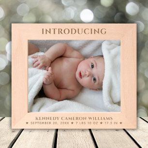 Custom Name Text Baby Newborn Birth Announcement Engraved Frames