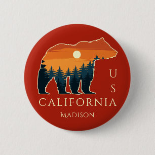 Custom name & text Bear Forest Button