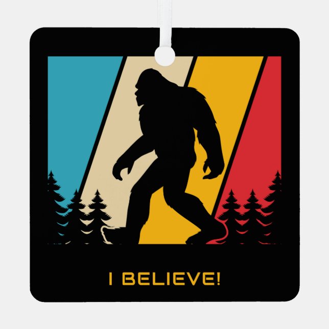 Custom Name / Text Bigfoot Metal Ornament (Back)