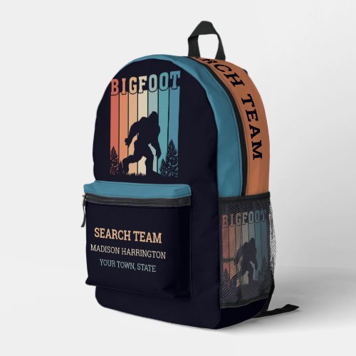 Custom Name  Text Bigfoot Printed Backpack