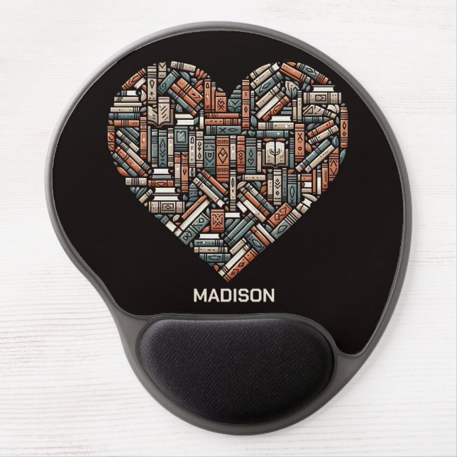 Custom Name / Text Book Lover's Gel Mouse Pad (Front)