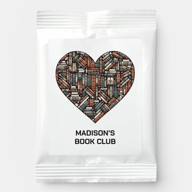Custom Name / Text Book Lover's Hot Chocolate Drink Mix (Front)
