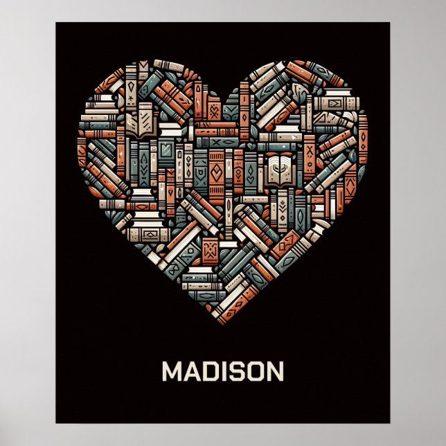 Custom Name / Text Book Lover's Poster (Front)