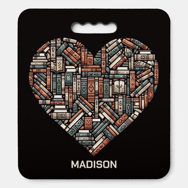 Custom Name / Text Book Lover's Seat Cushion (Front Vertical)