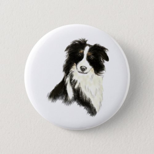 Custom Name text Border Collie Dog Pet Button
