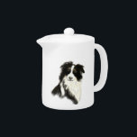 Custom Name text Border Collie Dog Pet Teapot<br><div class="desc">Custom Name text Border Collie Dog Pet Animal</div>