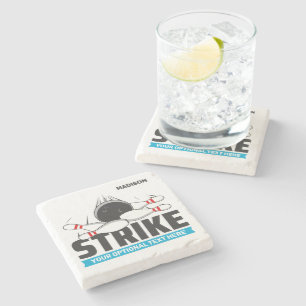 Custom Name & Text Bowling Strike Stone Coaster