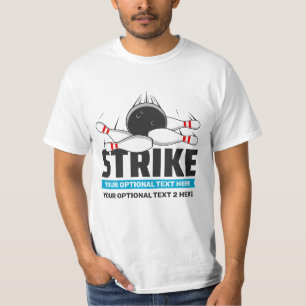 Custom Name & Text Bowling Strike T-Shirt