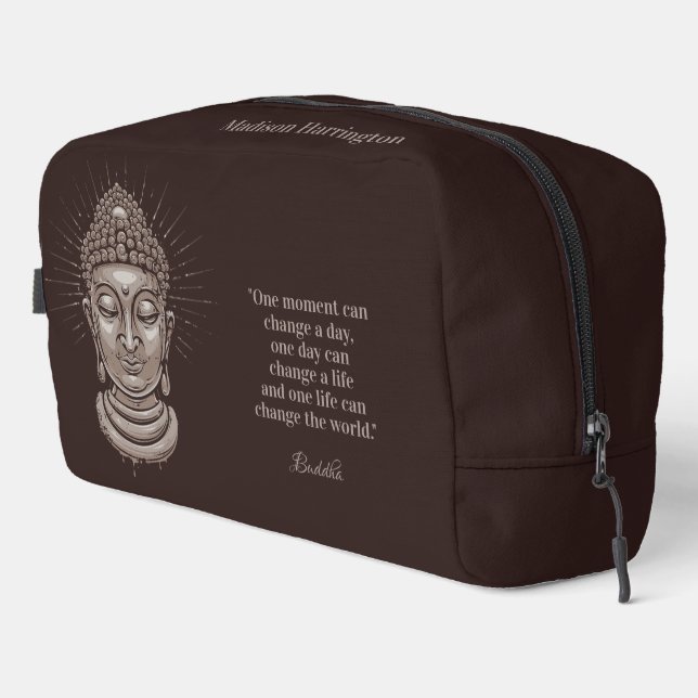 Custom name & text Buddha Quote Dopp Kit (Right Corner)