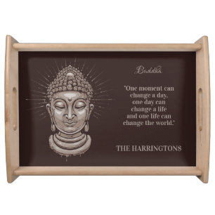 Custom name & text Buddha Quote Serving Tray