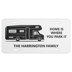 Custom name & text Camper Van License Plate