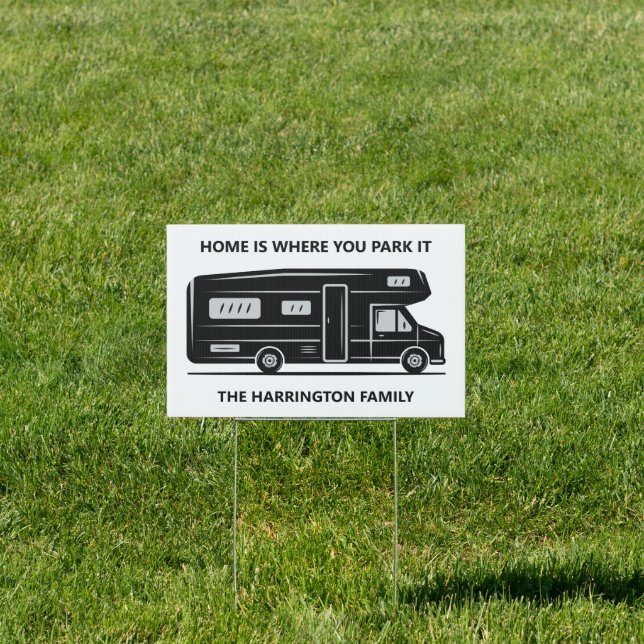 Custom name & text Camper Van Sign (Insitu)