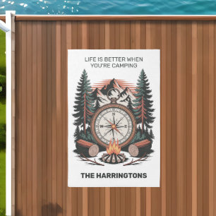 Custom Name & Text Camping Outdoor Rug