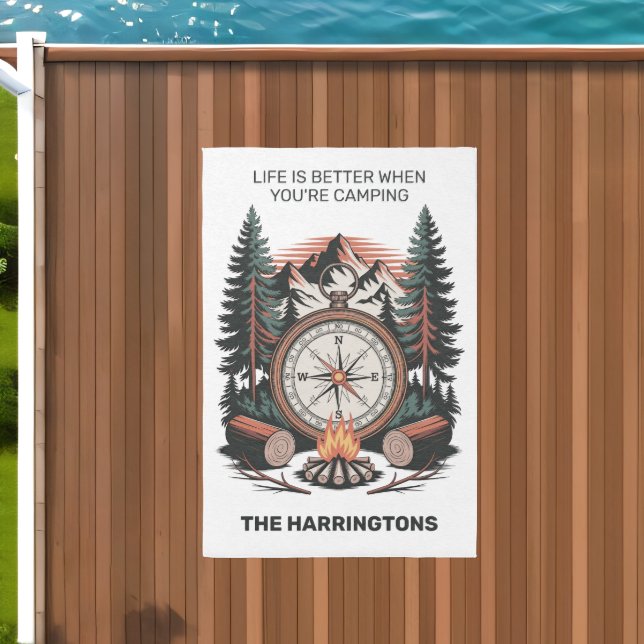 Custom Name & Text Camping Outdoor Rug (Insitu (Outdoor 2))