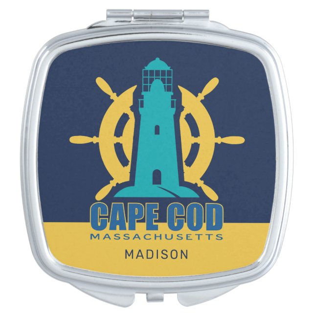 Custom Name / Text Cape Cod Massachusetts Compact Mirror (Front)
