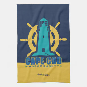 Custom Name / Text Cape Cod Massachusetts Kitchen Towel