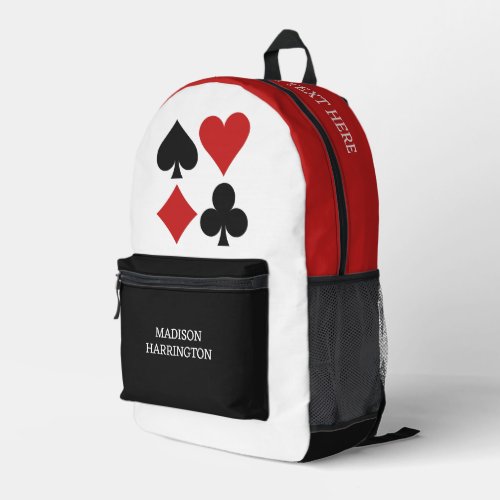 Custom Name  Text Card Player Printed Backpack