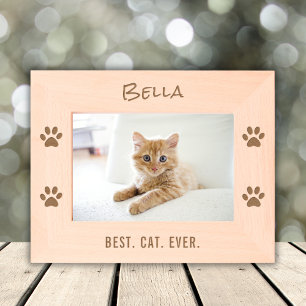 Custom Name Text Cat Mom Dad Pet Owner Paw Prints Engraved Frames