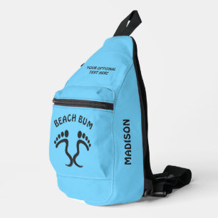 Custom Name, Text & Color Beach Bum Sling Bag