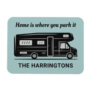 Custom name, text & color Camper Van Magnet