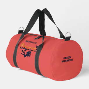 Custom Name, Text & Color Cayman Islands Diver Duffle Bag