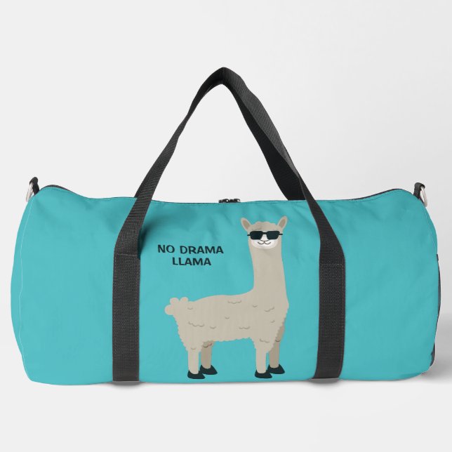 Custom Name, Text & Color Cool Llama Duffle Bag (Front)
