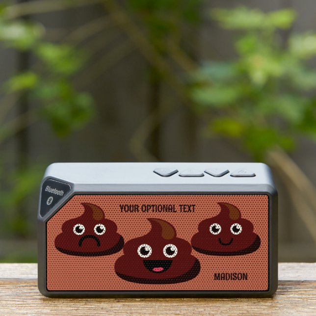 Custom Name, Text & Color Funny Poops Bluetooth Speaker (Insitu(Outdoor))