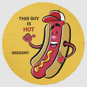 Custom Name, Text & Color Hot Dog Beach Towel