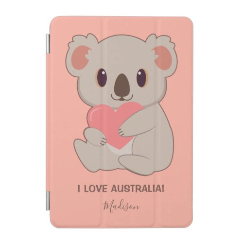 Custom Name Text  Color Love Koala iPad Mini Cover