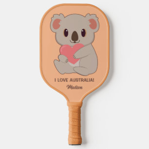 Custom Name, Text & Color Love Koala Pickleball Paddle