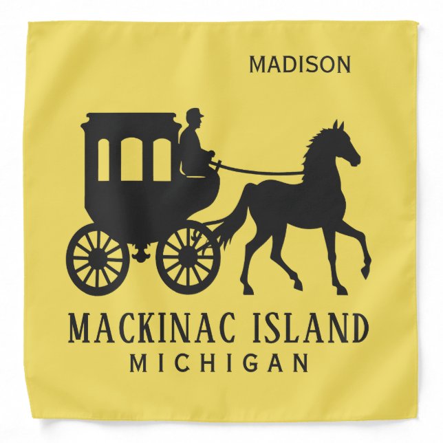 Custom Name, Text & Color Mackinac Island Bandana (Front)