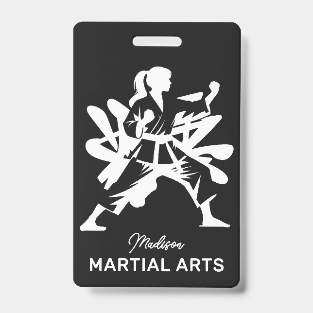 Custom Name, Text & Color Martial Arts Badge (Front)