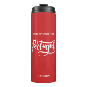 Custom Name, Text & Color Portugal Thermal Tumbler
