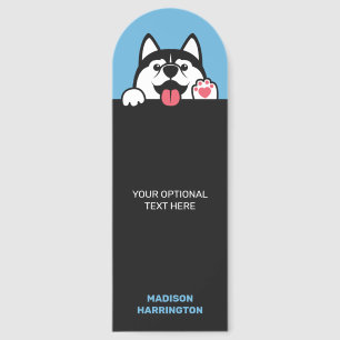 Custom Name, Text & Color Siberian Husky Bookmarks
