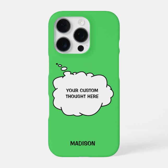 Custom Name, Text & Color Thought Bubble Iphone Case (Back)