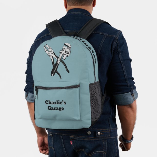 Custom name, text & color TOOLS Printed Backpack (Insitu (Model))
