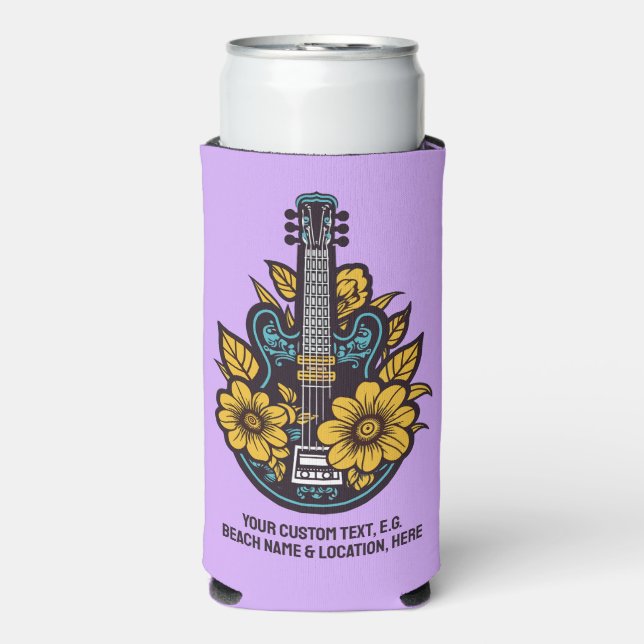 Custom Name, Text & Color Ukulele Seltzer Can Cooler (Seltzer Front)