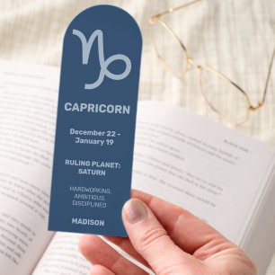 Custom Name / Text & Color Zodiac Sign Capricorn Bookmarks