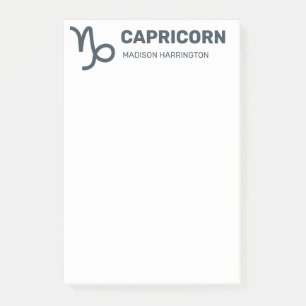 Custom Name / Text & Color Zodiac Sign Capricorn Post-it Notes