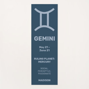 Custom Name / Text & Color Zodiac Sign Gemini Yoga Mat