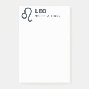 Custom Name / Text & Color Zodiac Sign Leo Post-it Notes