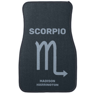 Custom Name / Text & Color Zodiac Sign Scorpio Car Floor Mat